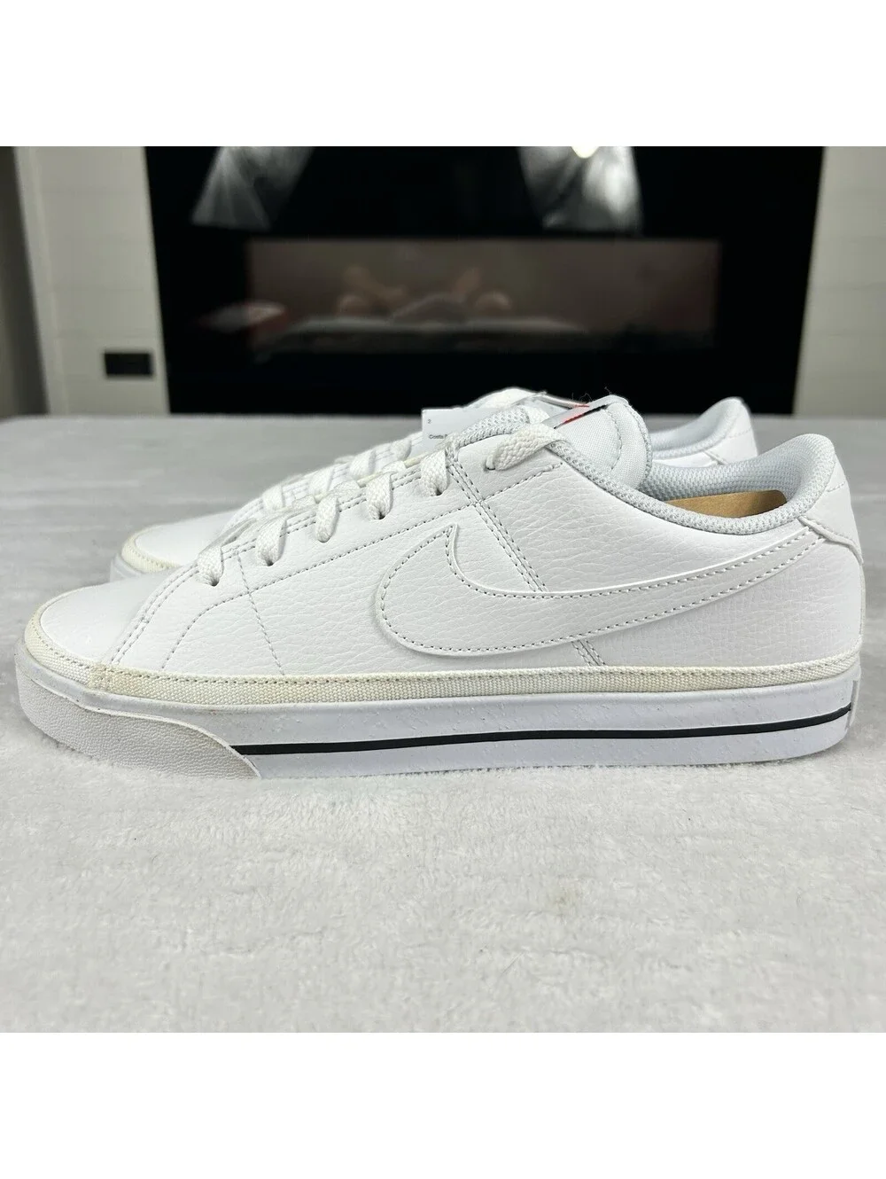 Nike Court Legacy NN White Black Men Unisex Casual Lifestyle Size 8 Shoes